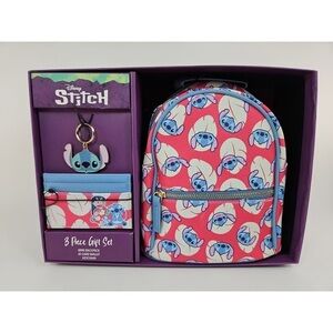 DISNEY LILO & STIT CH  Kids Backpack and HOLDER Bag CARD Set - Pink  For Kids